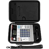 GEEKRIA Hard Shell Travel Case Compatible with Akai Professional MPC Sample | Shockproof EVA Shell, Splash-proof, Handle And Shoulder Strap, Accessory Storage, Travel Portable Bag - Black