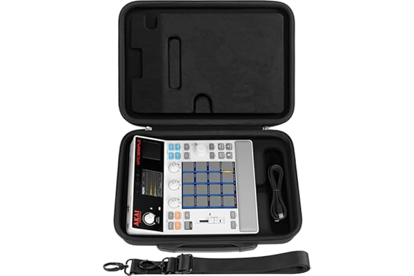 GEEKRIA Hard Shell Travel Case Compatible with Akai Professional MPC Sample Portable Groovebox, Audio Sampler Carrying Bag (Black)