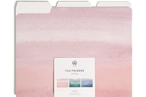 U Brands Fashion File Folders, 9 Count, 1/3-Cut Tabs in Assorted Positions, Letter Size, Office Supplies (Tie Dye)