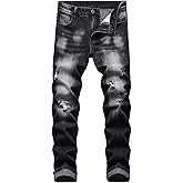 Homllyer Ripped Jeans for Men,Mens Slim Straight Fit Denim Jeans