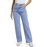 ETTELO Women Jeans High Waist Trendy Tummy Casual Control Jeans Y2k Boyfriends Straight Jeans for Women