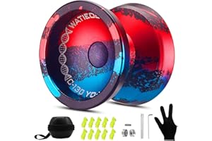 WATIEOBOO Yo yo Professional Responsive yoyo Bearing for Kids 8-12 Beginner Unresponsive Yoyo Bearing for Fingerspin Yoyos Tricks with Yoyo Accessories (Dark Blue Red)