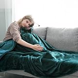MOONLIGHT20015 Fleece Blanket King Size 270x230 cm Emerald 400 GSM view 3