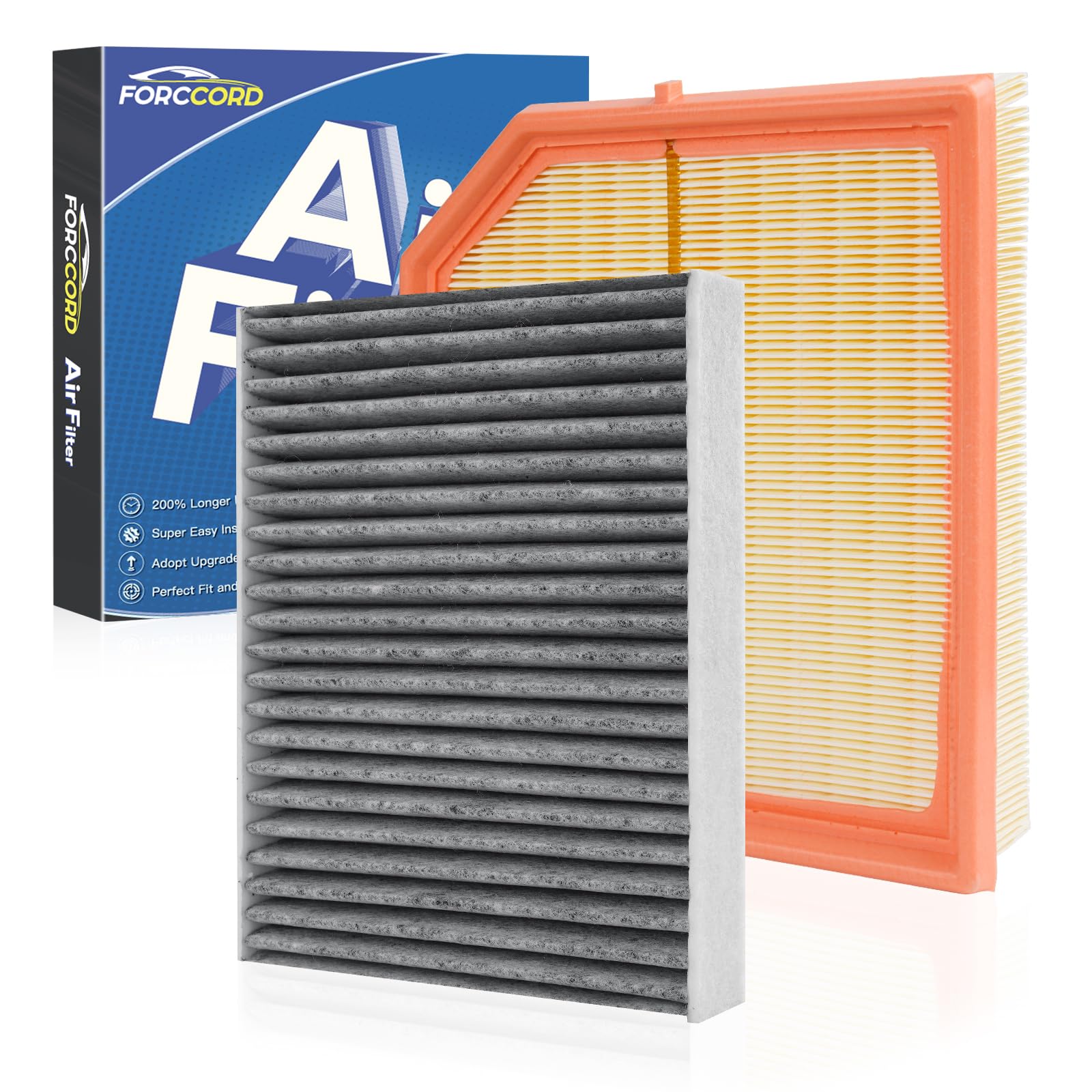 42825397 Forccord Cabin & Engine Air Filter Kit Fits for Volvo XC40 2.0L 2019 ...