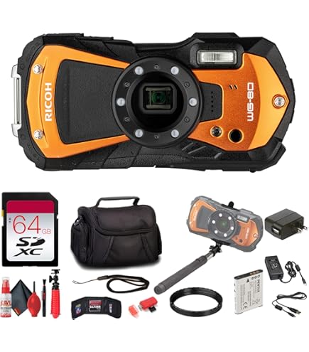Amazon.com : Ricoh WG-80 Orange Waterproof Digital Camera