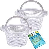 U.S. Pool Supply Above Ground Pool Thru-Wall Skimmer Baskets, Handles, 2 Pk | (See Size) Swimming Pool Replacement Baskets - Standard Small Thru-Wall Size - Skim Remove Debris, Cleanout Leaves