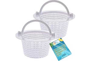 U.S. Pool Supply Above Ground Pool Thru-Wall Skimmer Baskets with Handles, 2 Pack - (See Size) Swimming Pool Replacement Baskets - Standard Small Thru-Wall Size - Skim Remove Debris, Cleanout Leaves