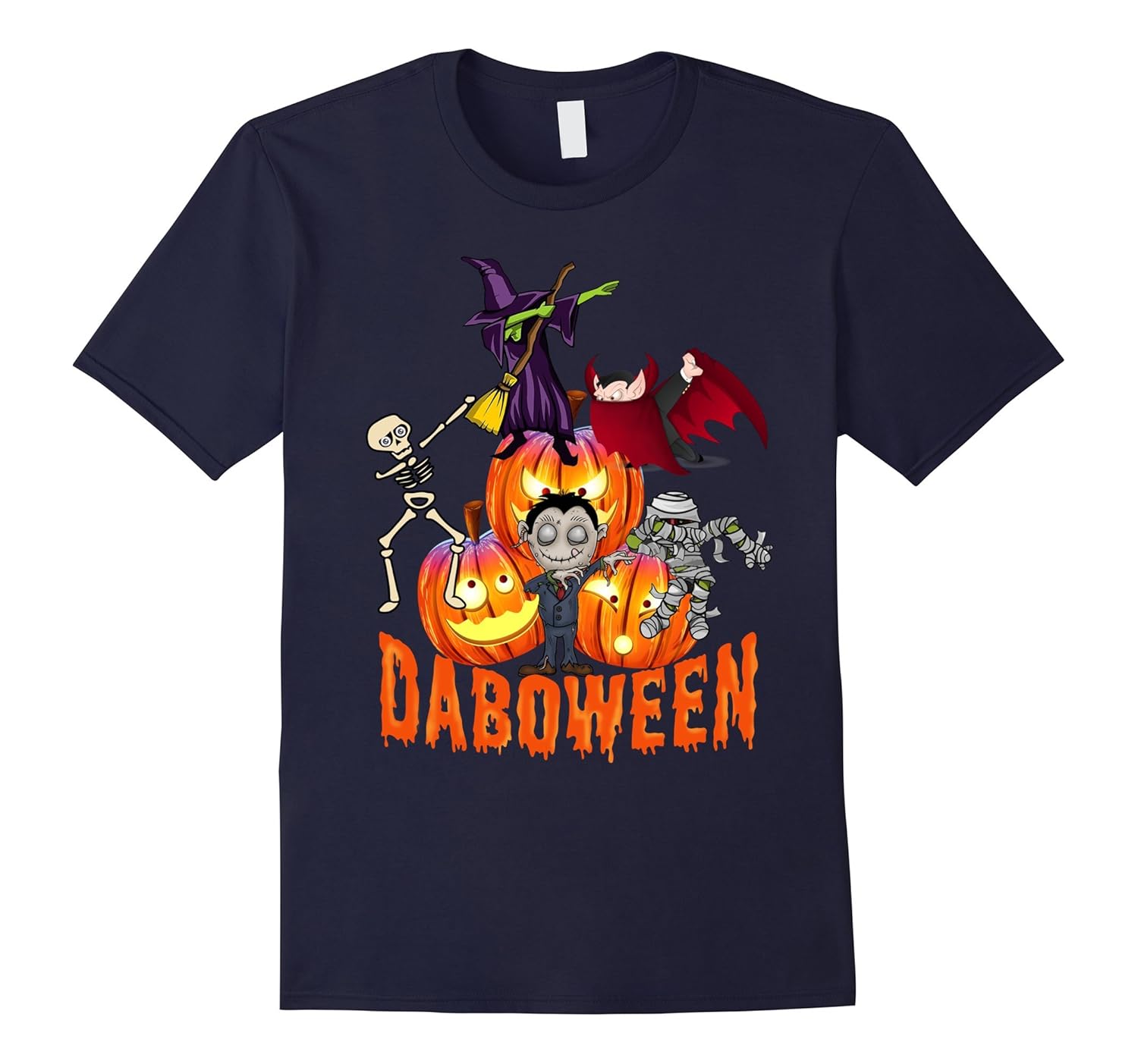 Dabbing Vampire Witch Skeleton Zombie Mummy Halloween Shirt-ANZ