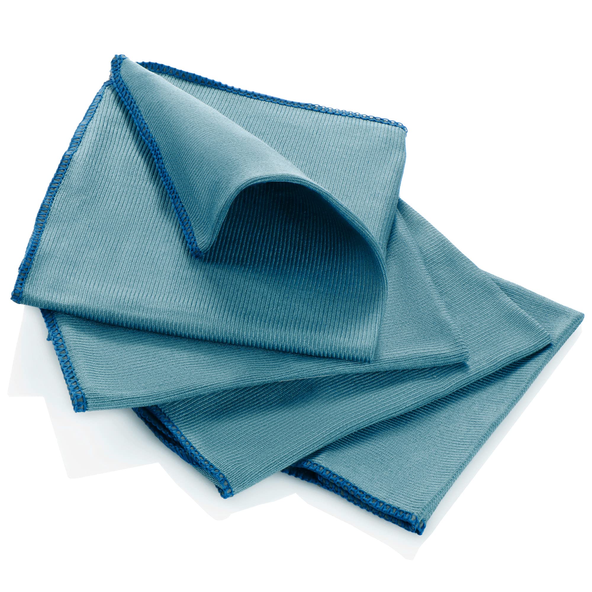 com-four® 4x Microfibre cloth - Cleaning cloth made of microfibre - Cleaning cloth for glass, kitchen, bathroom, car - Reusable all-purpose cloth (blue)