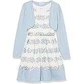 Beautees Girls' Sleeveless Fit and Flare Dress and Shrug