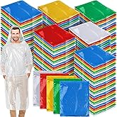 Handepo 150 Pack of Adult Rain Ponchos with Hood, Disposable Rain Ponchos, Plastic Raincoat Poncho for Adult Homeless