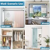 WELDUN Extendable Shower Curtain Rod 48-118cm No Drill Telescopic Pole Black view 7