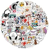 Girasore 100Pcs Music Stickers, Waterproof Vinyl Music Scrapbook Sticker Decal for Water Bottle, Laptop, Skateboard, Guitar, Scrapbooking, Helmet, Car, Luggage