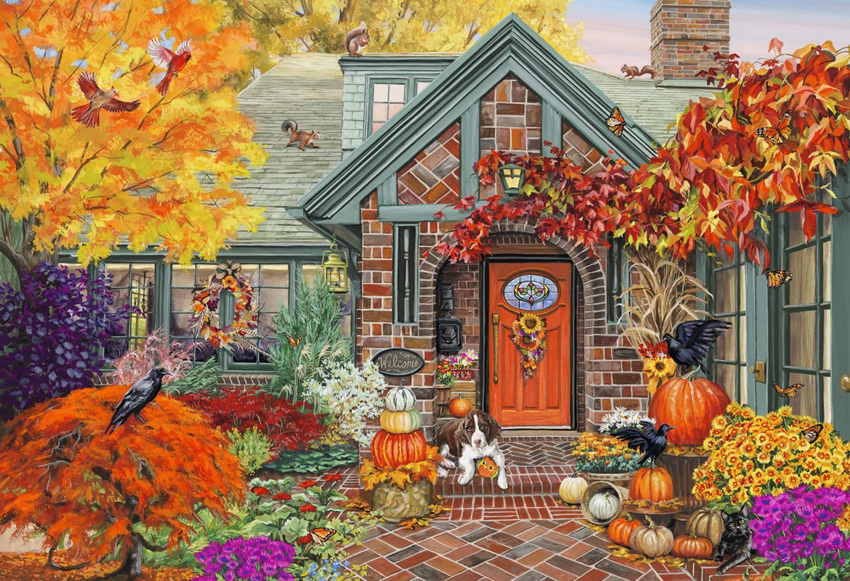 Vermont Christmas Company Cozy Autumn Jigsaw Puzzle 100 Piece, Large Pieces Perfect for Kids and Seniors