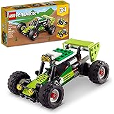 LEGO Creator 3 in 1 Off-Road Buggy, Transforms to 3 Different Construction Vehicles from Skid Loader Digger to ATV Car Toy to Off-Roader, Construction Set for Kids 7 Plus Years Old, 31123