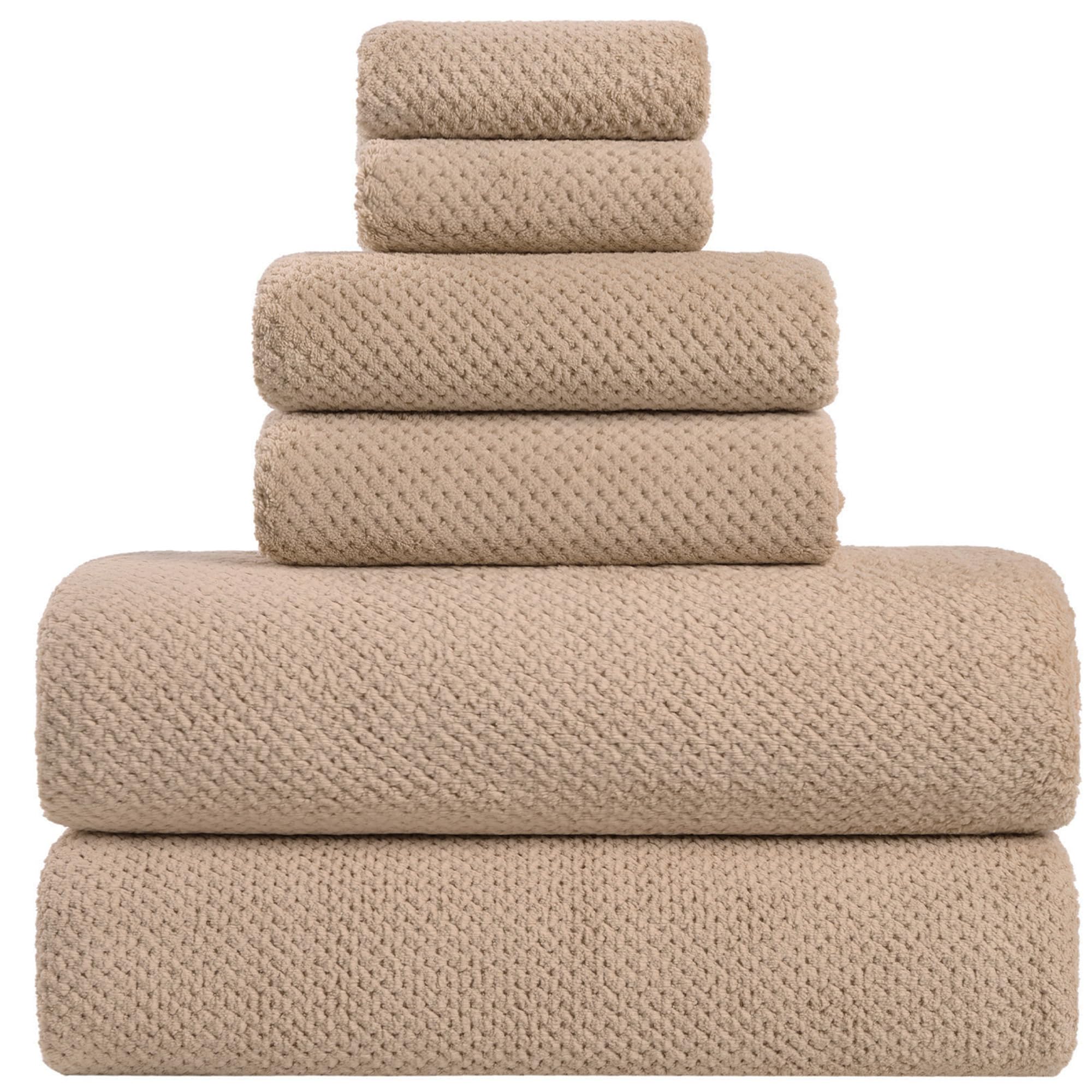 Photo 1 of BXRBXR Large Bath Towels Set 30x60 Inches Super Soft Luxury Microfiber Shower Towels for Bathroom -Beige,Pack of 6