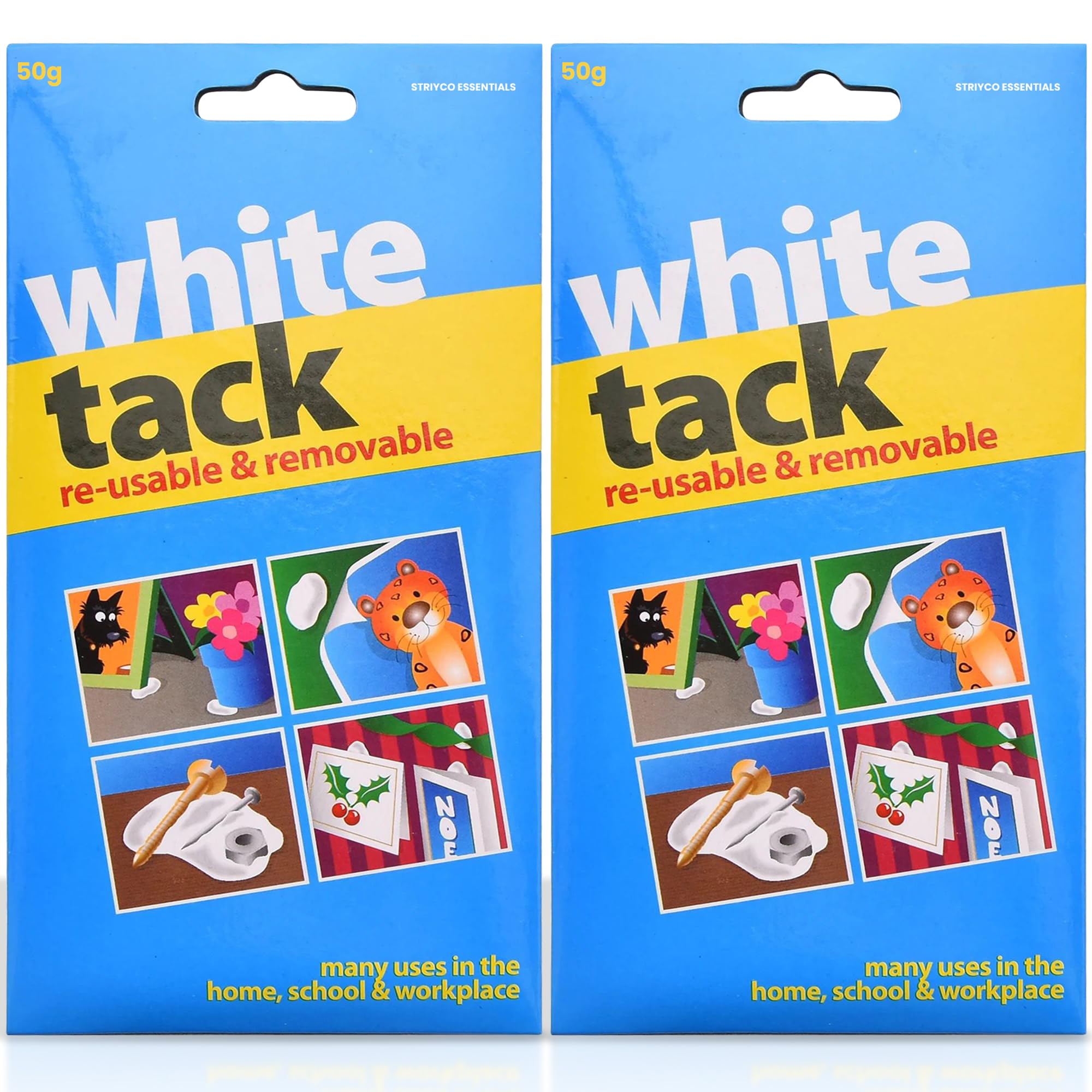White tack - White tack non marking walls, Reusable, Non-Toxic, Strong Bond for Posters, Photos, Decorations & Craft.