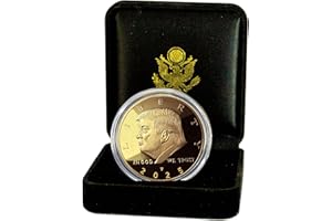 ETRADEWINDS Donald J. Trump Won 2025 Gold Coin in Velvet Display Case - 47th Presidential Commemorative Gold Plated Replica Challenge Coin with Cert of Authenticity (2025 Velvet)
