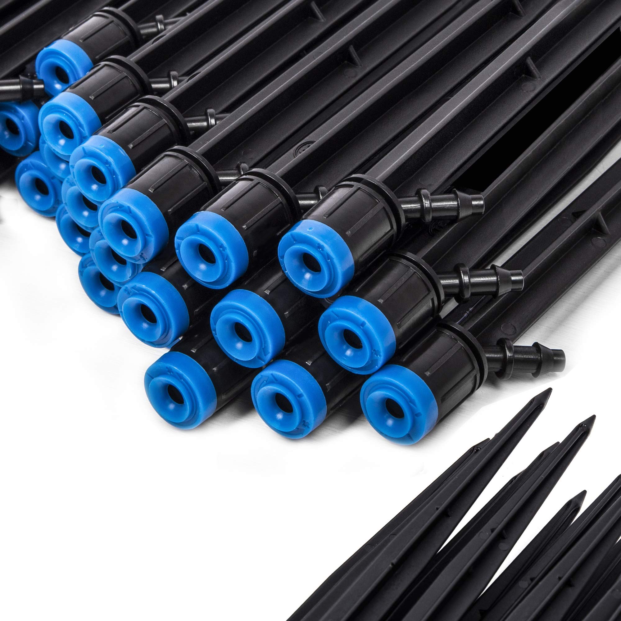 EOX Drip Irrigation Emitters, 100 PCS Fan Shape Irrigation Drippers 1/4