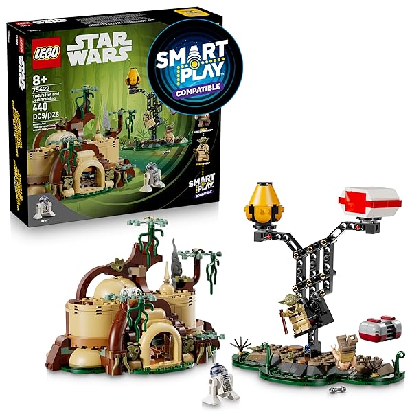 LEGO STAR WARS SMART PLAY: YODA’S HUT AND JEDI TRAINING – BUILDING TOY FOR ROLE PLAY – COMPATIBLE SET WITH 2 SMART TAGS AND 2 MINIFIGURES – GIFT FOR BOYS, GIRLS AND KIDS AGES 8+ – 75422