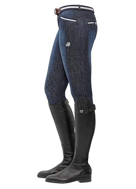 SPOOKS Reithose für Damen Mädchen Kinder, Knee-Grip-Besatz Reithosen Leggings Turnierreithose - Lucy Knee Grip Jeans - XXS - 
