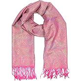 TZ Promise Women's Pashmina Shawl Wrap, Multicolored Paisley Leaf Pattern, Soft Lightweight Evening Rave Scarf
