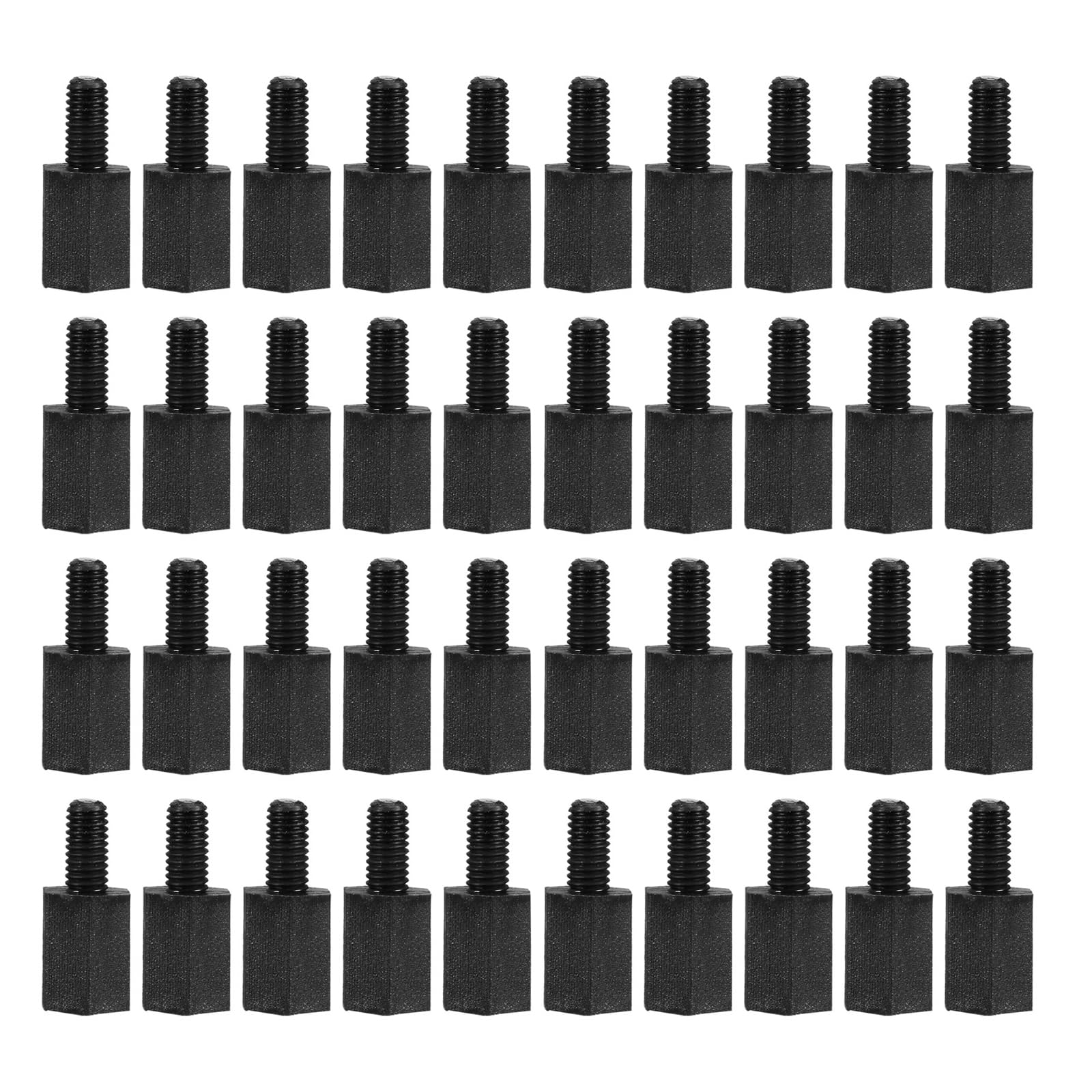 YOKIVE 50 Pcs M3 Standoff Screws, Nylon Hex PCB Standoffs with High Insulation Effect, Keep Height Consistent, Great for Motherboard (Black, 6mm+6mm)