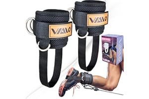 VAIIO Ankle Straps for Cable Machines,Adjustable Comfort fit Neoprene, Reinforce Double D-Ring - Premium Ankle Cuffs to Improve Abdominal Muscles, Lift The Butts, Tone The Legs for Men & Women