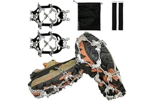 PICKBEAU Crampons for Shoes, Footwear Traction Cleats Ice Snow Grips with 32 Stainless Steel Spikes, Shoe Anti - Slip Boots Spikes for Walking, Jogging, Climbing and Hiking