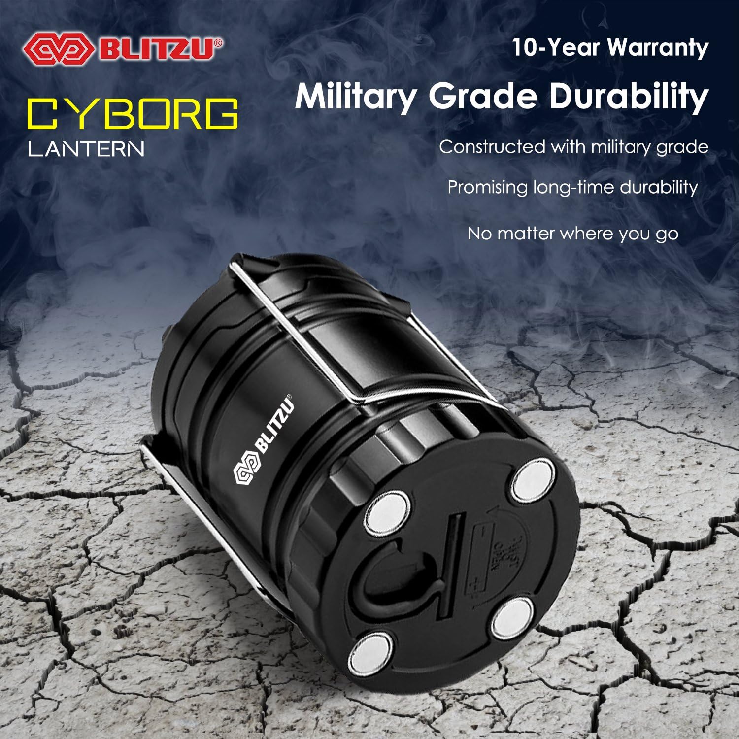 Blitzu LED Lantern with Magnetic Base [2 PACK] Battery Powered and Operated Camping Lanterns with Hanging Hook - Best Outdoor, Indoor, Hurricane, Emergency Light, Tent Lamp: Sports & Outdoors