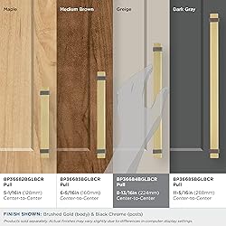 Amerock | Cabinet Pull | Brushed Gold/Black Chrome