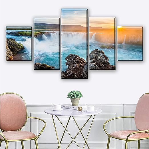 Alicefen Lienzo Decoracion Marco Arte De La Pared 5 Piezas Montana