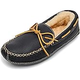 Minnetonka Men's Sheepskin-Lined Moose Slippers