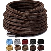 Olukssck 2 Pair Round Boot Laces [2 Pair], Heavy Duty and Durable Shoe Laces for Hiking Work Boots