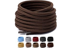 Olukssck 2 Pair Round Boot Laces [2 Pair], Heavy Duty and Durable Shoe Laces for Hiking Work Boots