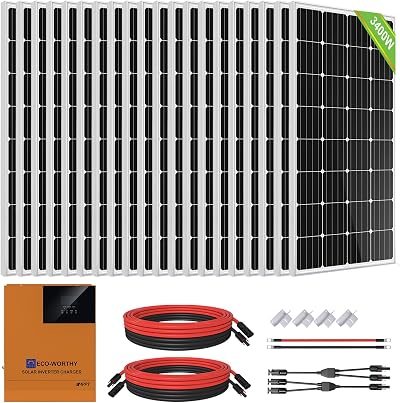 ECO-WORTHY 3400W Solar Power System 13.6kWh/Day Off Grid Kit 20x170W Panels