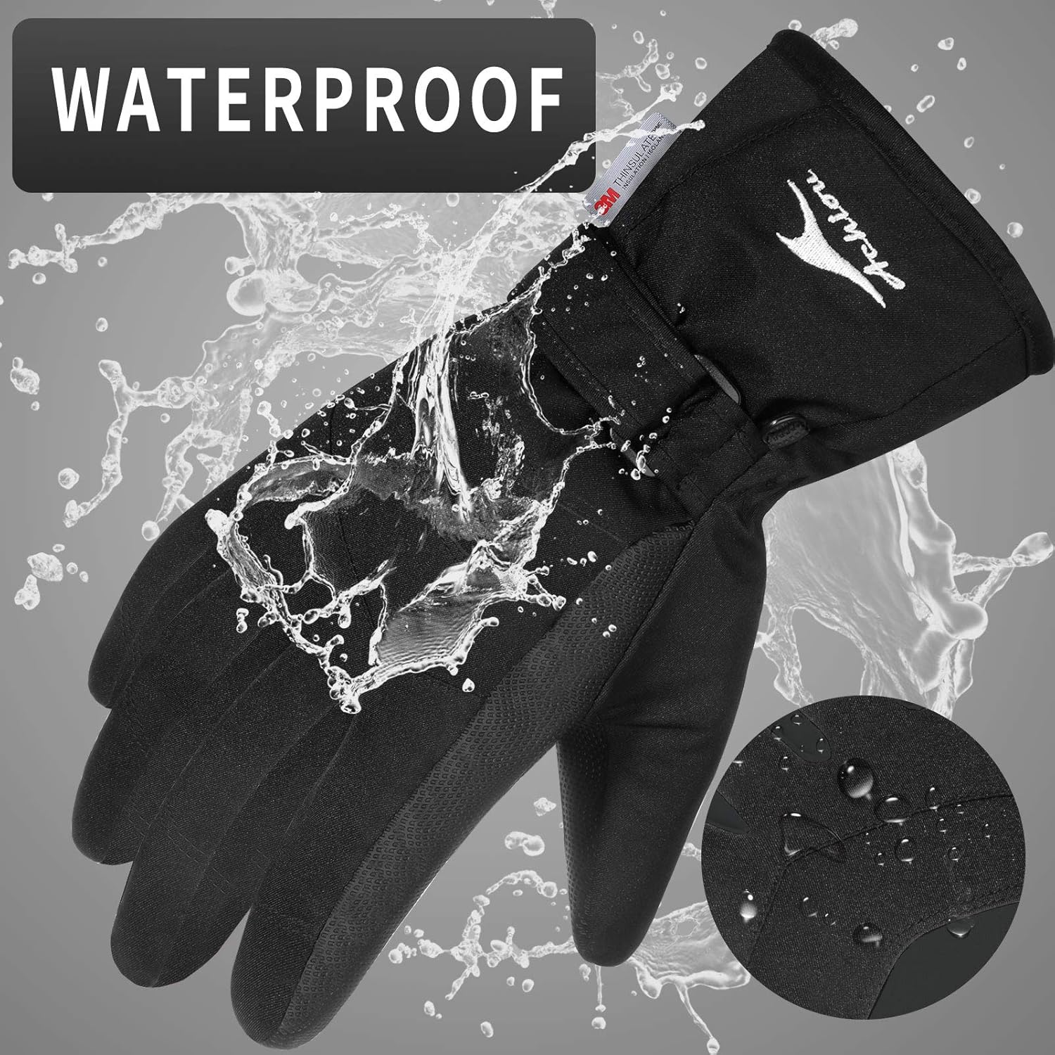 Achiou Ski Snow Gloves Winter Warm 3M Thinsulate Waterproof Touchscreen Men Women : Clothing