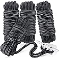 Dock Lines & Ropes Boat Accessories - 4 Pack 3/8" x 15' Double Braided Nylon Dock Lines with 12” Loop Excellent 5800 lbs Breaking Strength Marine Rope for Kayak Pontoon Boats up to 30ft Boating Gifts