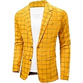NOVOCCT Men's Plaid Slim Fit Blazer Jacket, Lightweight 2-Button Casual Sport Coat, Formal & Everyday Blazer for Men