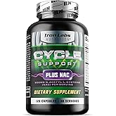 Iron Labs Nutrition: Cycle Support Plus NAC (N-Acetyl-L-Cysteine) - On Cycle Support Supplements for Men - N Acetyl L Cysteine and Milk Thistle (120 Capsules)