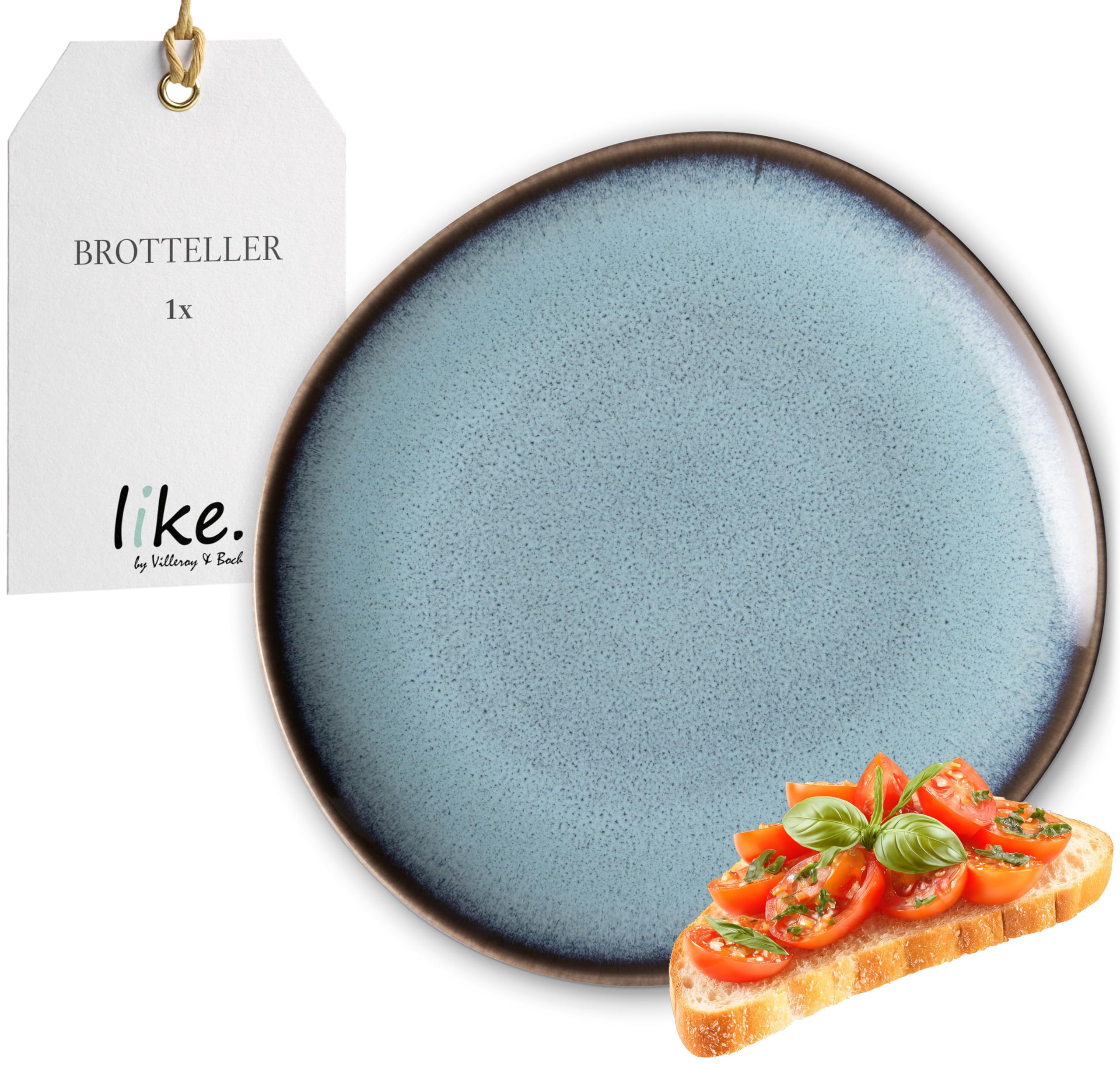 like. by Villeroy & Boch - Lave glacé bread plate 17.5 x 17 x 2 cm, plate turquoise, earthenware