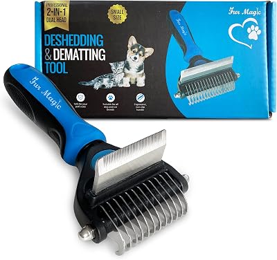 Fur Magic Deshedding Dematting Tool 2-in-1 Dual-Sided Grooming Brush