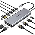 USB C Docking Station Dual Monitors 13 in 1 Triple Display USB C Hub for Windows with Dual HDMI 4K, DP, PD Charger, Gigabit Ethernet, 5 USB Ports, SD/TF Card Reader, Mic/Audio for Lenovo HP Dell XPS