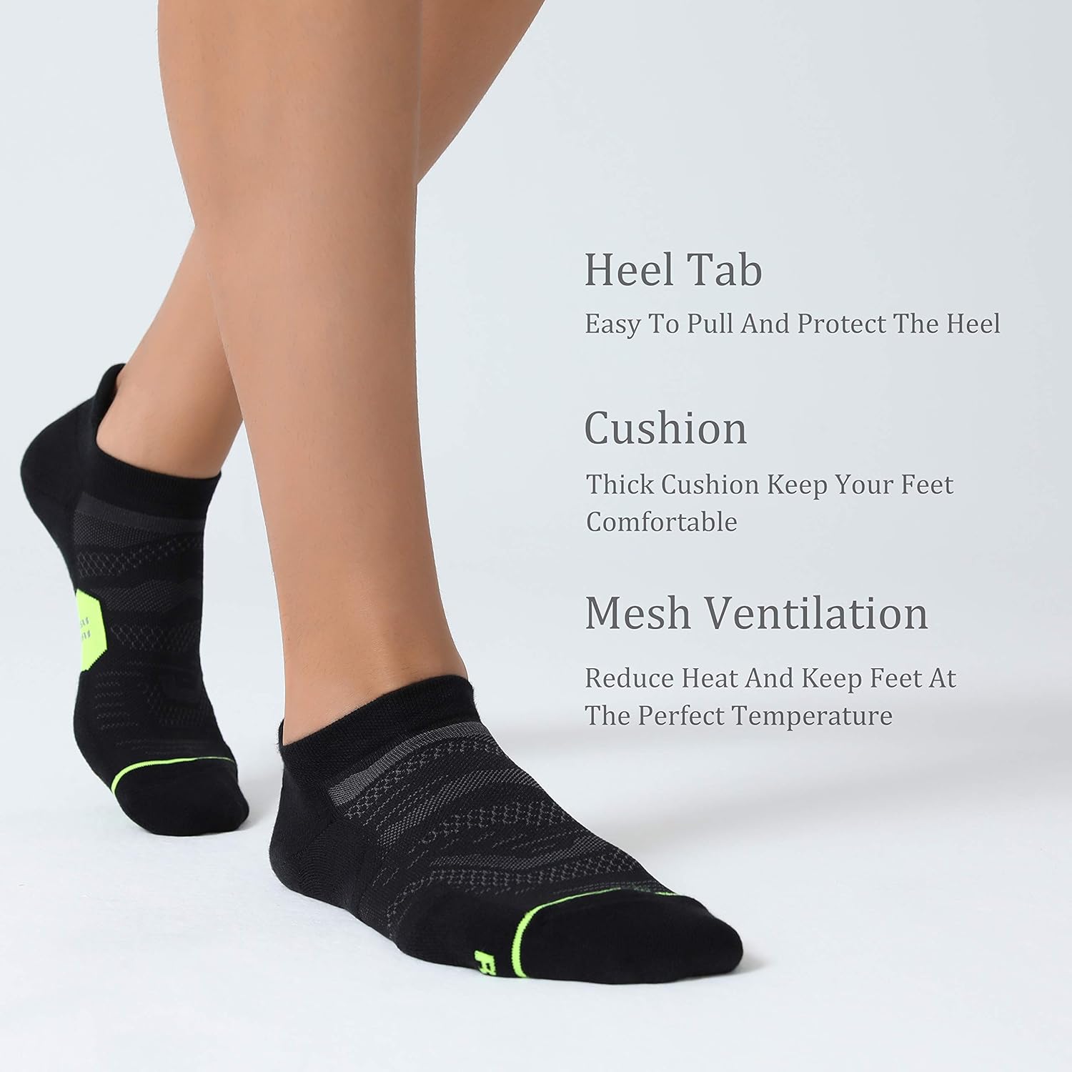 CelerSport 6 Pack Running Ankle Socks for Men and Women with Cushion, Low Cut Athletic Sport Tab Socks: Clothing
