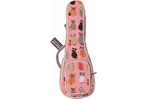 MUSIC FIRST Canvas 23/24 Inch Concert MISS CAT Ukulele Case, Bag, Cover - Original Design