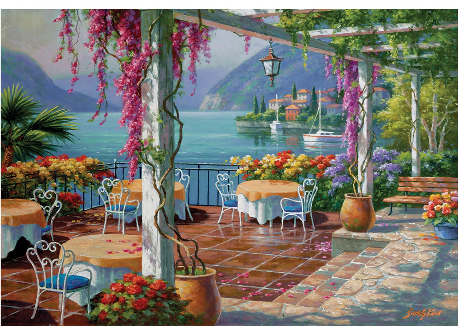 Anatolian 500 piece jigsaw puzzles - jigsaw puzzles for adults 500 pieces WISTERIA TERRACE is ideal as gifts for the whole family and the jigsaw 500 pieces for adults is made of ESKA BOARD