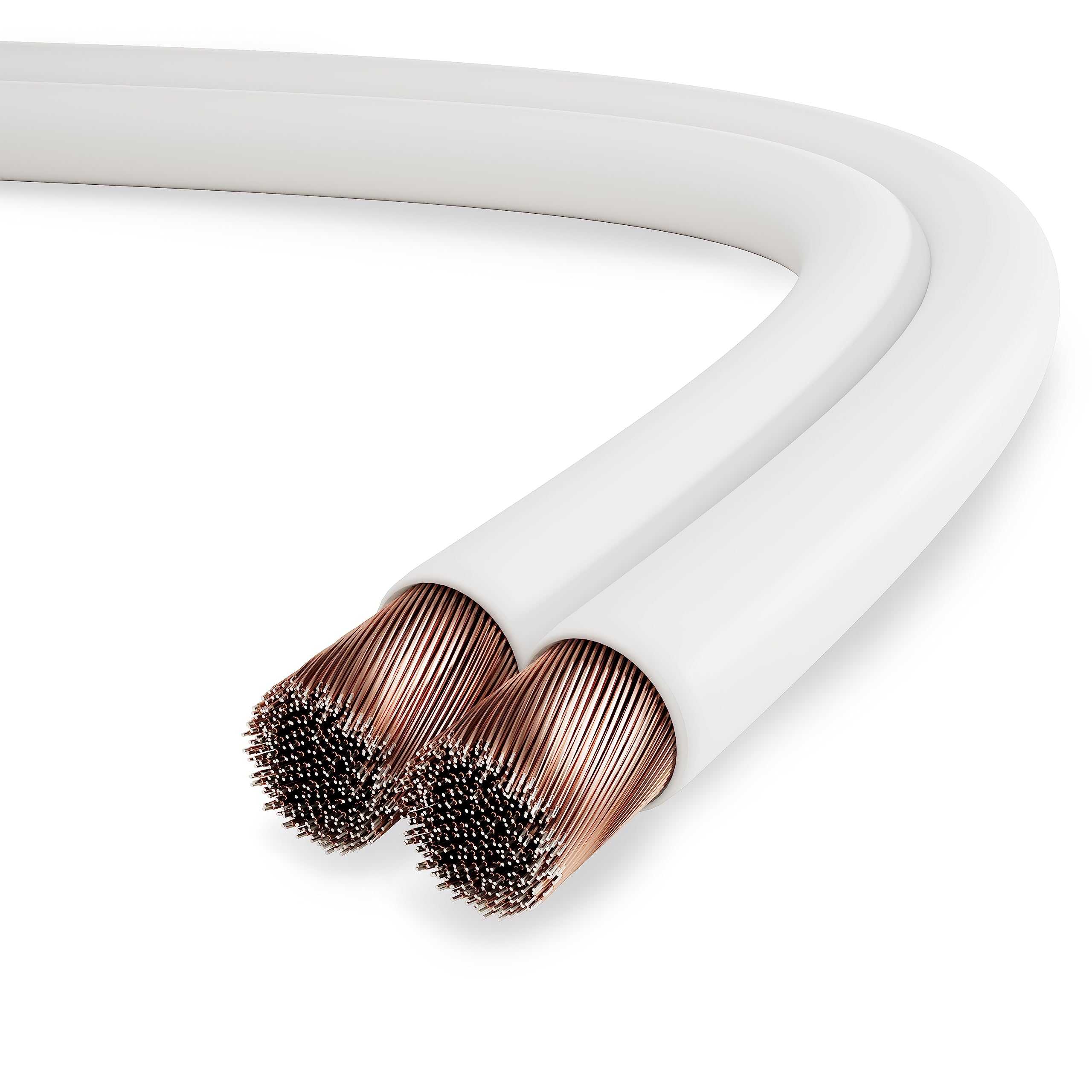 conecto Speaker Cable CCA 2 x 1.50 mm², 20.0 m, Audio Cable with Polarity Marking for HiFi Speaker Boxes Subwoofer, White — image 1