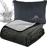 CREW FLX Waterproof Blanket for Bed Intimacy (82"x 82" King Size) Reversible Plush Fleece, Love Blanket, Moisture Absorbent TPU Layer Stain Proof Couch Bed Mattress Water Proof Cover Light/Gray