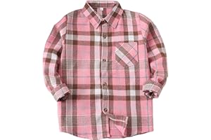 SOBRISAH Flannel Shirts for Women & Girls Long Sleeve Buffalo Plaid Tops Womens Button Down Shirts Western Plaid Shirts for Women