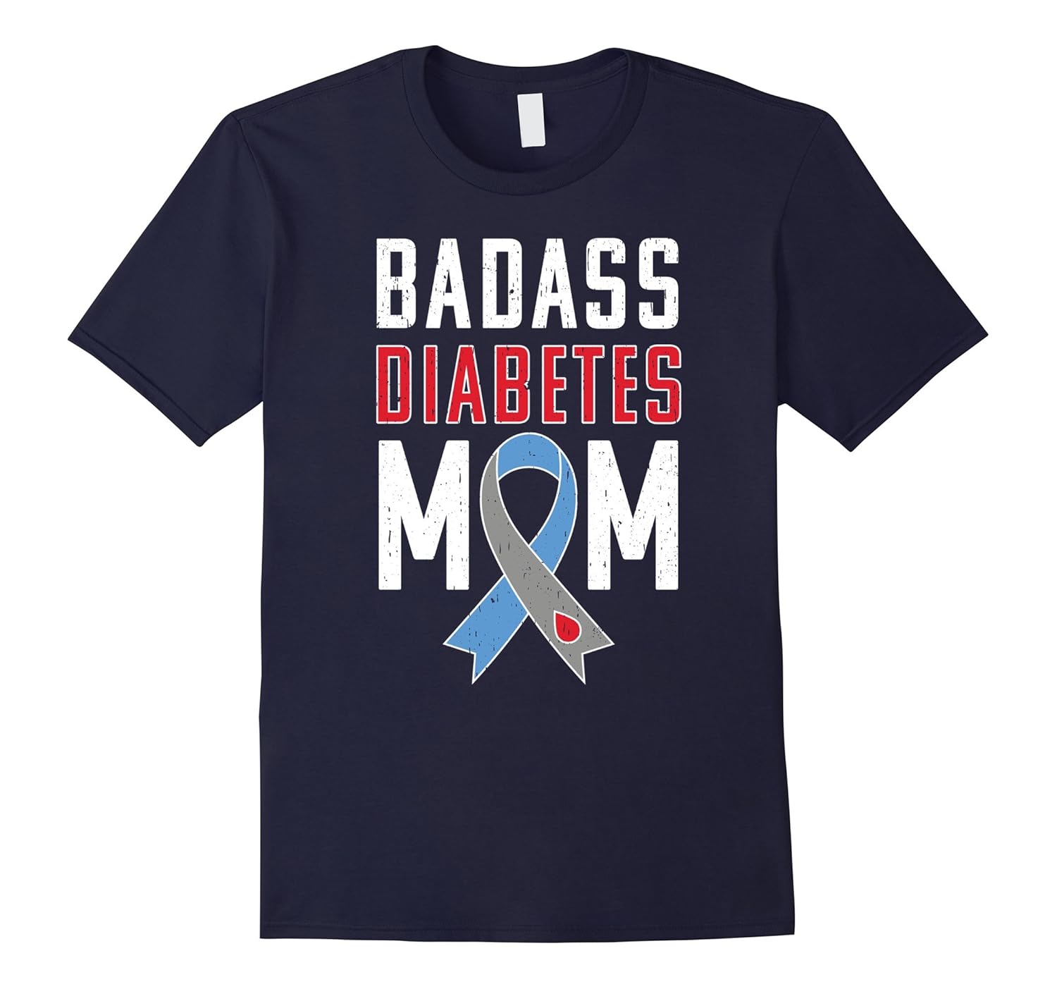 Diabetes Awareness Shirt : Diabetes Mom Type 1 Ribbon TShirt-Rose